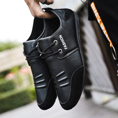 Men's Shoes - Breathable and Comfortable - Non-Slip Rubber Sole - Moccasin Toe - Lacing