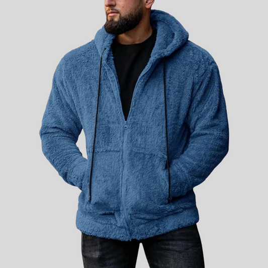 Men's Hoodie - Soft Fleece - Zipper - Relaxed Fit - With Pockets