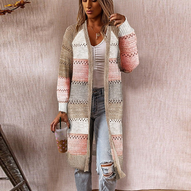 Éléanore - Flerfarget, lang cardigan for kvinner